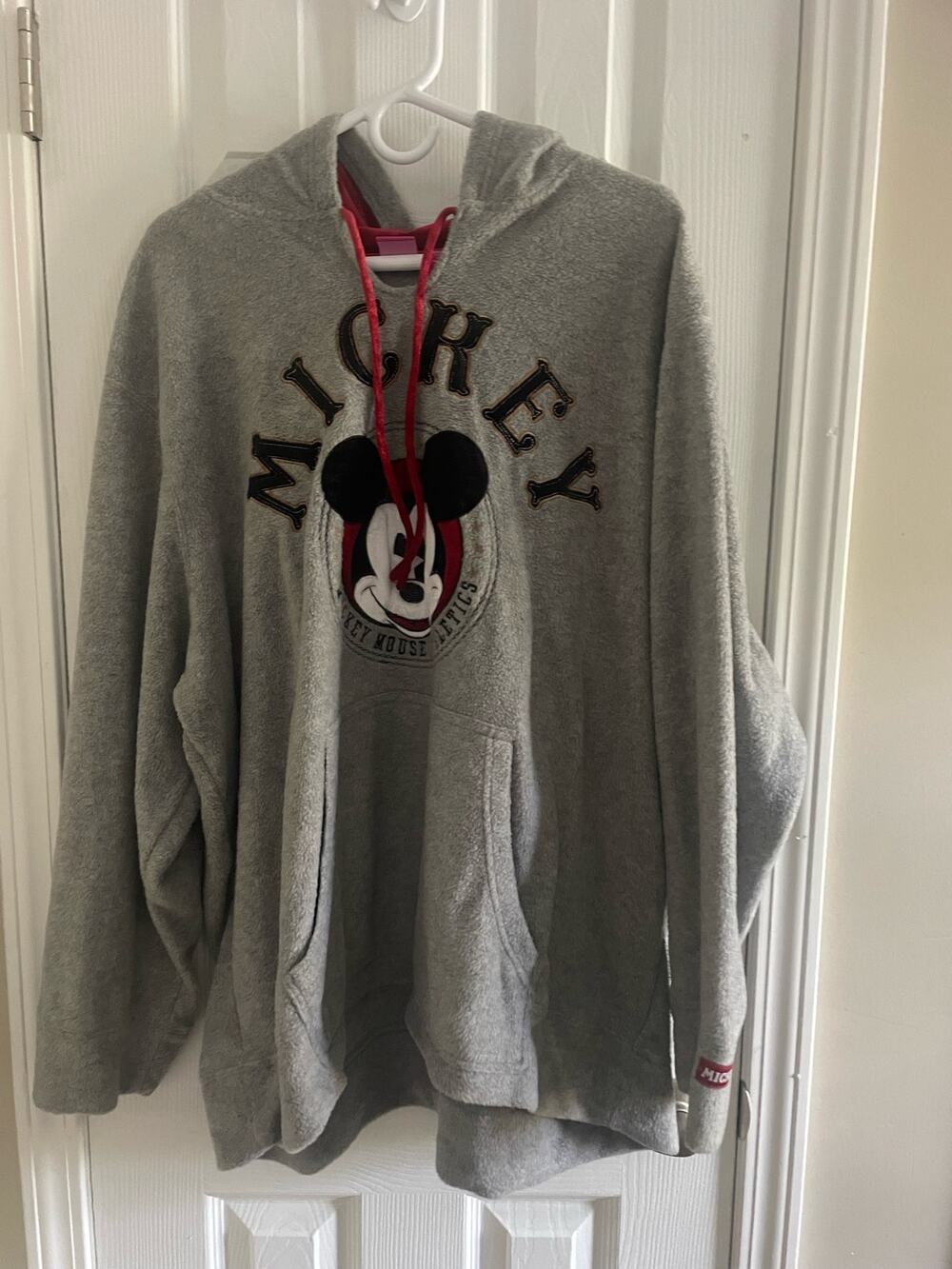 Mickey Mouse Disney gray pullover hoodie long sleeve, lined, New w/tags